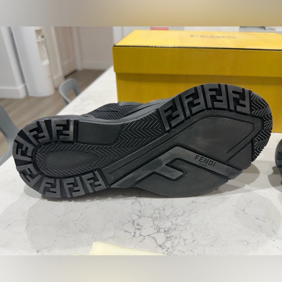 Authentic Fendi Flow Black Sneakers. Size 10 - Picture 7 of 11